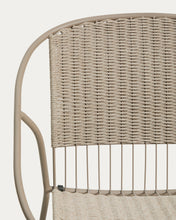 Load image into Gallery viewer, Stackable Atrani armchair in galvanized steel and taupe rope - image 8