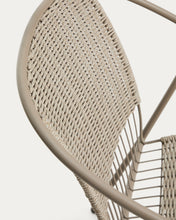 Load image into Gallery viewer, Stackable Atrani armchair in galvanized steel and taupe rope - image 10