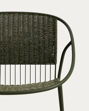 Load image into Gallery viewer, Atrani stackable armchair in galvanized steel and green rope - image 4