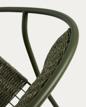 Load image into Gallery viewer, Atrani stackable armchair in galvanized steel and green rope - image 6