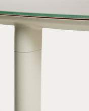 Load image into Gallery viewer, Erice round table in aluminium and ecru tempered glass Ø120 cm - image 5