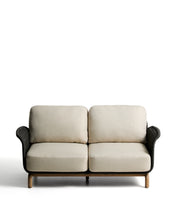 Load image into Gallery viewer, Alipa 2-seater sofa in solid acacia wood and dark grey rope cord 165 cm FSC 100%