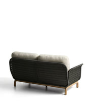 Load image into Gallery viewer, Alipa 2-seater sofa in solid acacia wood and dark grey rope cord 165 cm FSC 100% - image 3