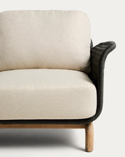 Load image into Gallery viewer, Alipa 2-seater sofa in solid acacia wood and dark grey rope cord 165 cm FSC 100% - image 6