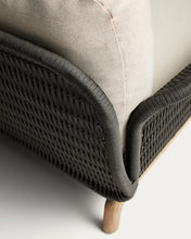 Load image into Gallery viewer, Alipa 2-seater sofa in solid acacia wood and dark grey rope cord 165 cm FSC 100% - image 9