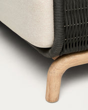 Load image into Gallery viewer, Alipa 2-seater sofa in solid acacia wood and dark grey rope cord 165 cm FSC 100% - image 10