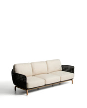 Load image into Gallery viewer, Alipa 3-seater sofa in solid acacia wood and dark grey rope cord 235 cm FSC 100% - image 2