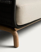 Load image into Gallery viewer, Alipa 3-seater sofa in solid acacia wood and dark grey rope cord 235 cm FSC 100% - image 9