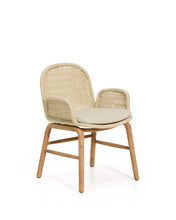 Load image into Gallery viewer, Alipa chair with armrests in FSC 100% solid acacia wood and ecru rope cord - image 4