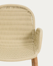 Load image into Gallery viewer, Alipa chair with armrests in FSC 100% solid acacia wood and ecru rope cord - image 9