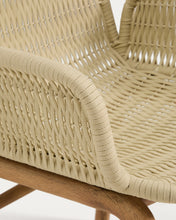 Load image into Gallery viewer, Alipa chair with armrests in FSC 100% solid acacia wood and ecru rope cord - image 10