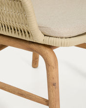 Load image into Gallery viewer, Alipa chair with armrests in FSC 100% solid acacia wood and ecru rope cord - image 13