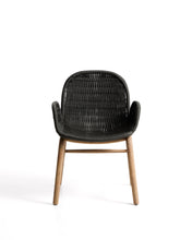 Load image into Gallery viewer, Alipa chair with armrests in FSC 100% solid acacia wood and dark grey rope cord - image 2