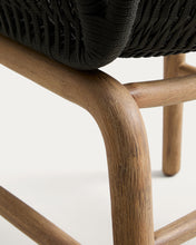 Load image into Gallery viewer, Alipa chair with armrests in FSC 100% solid acacia wood and dark grey rope cord - image 13