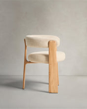 Load image into Gallery viewer, Granite 3-leg beige outdoor chair with FSC 100% solid teak wood legs in a natural finish - image 2