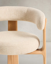 Load image into Gallery viewer, Granite 3-leg beige outdoor chair with FSC 100% solid teak wood legs in a natural finish - image 6