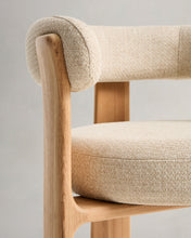 Load image into Gallery viewer, Granite 3-leg beige outdoor chair with FSC 100% solid teak wood legs in a natural finish - image 8