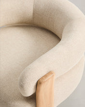 Load image into Gallery viewer, Granite outdoor armchair in beige with legs in FSC 100% solid teak wood in a natural finish - image 7