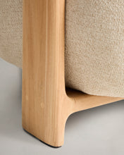 Load image into Gallery viewer, Granite outdoor armchair in beige with legs in FSC 100% solid teak wood in a natural finish - image 9