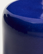 Load image into Gallery viewer, Mesquida outdoor side table in ceramic with glazed blue finish Ø 35 cm - image 5