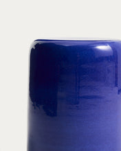 Load image into Gallery viewer, Mesquida outdoor side table in ceramic with glazed blue finish Ø 35 cm - image 6