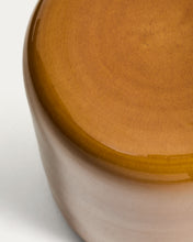 Load image into Gallery viewer, Mesquida outdoor side table in ceramic with glazed mustard finish Ø 35cm - image 7