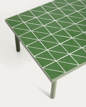 Load image into Gallery viewer, Maurina coffee table in green galvanised steel with green tiles 122 x 61 cm - image 6
