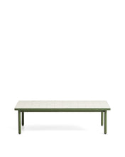 Load image into Gallery viewer, Maurina coffee table in green galvanised steel with ecru tiles 122 x 61cm