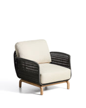 Load image into Gallery viewer, Alipa armchair in FSC 100% solid acacia wood and dark grey rope cord