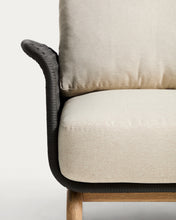 Load image into Gallery viewer, Alipa armchair in FSC 100% solid acacia wood and dark grey rope cord - image 8