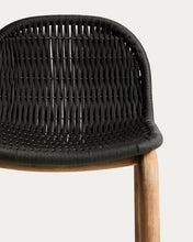 Load image into Gallery viewer, Alipa stool in FSC 100% solid acacia wood and dark grey rope cord 75 cm - image 7