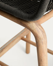 Load image into Gallery viewer, Alipa stool in FSC 100% solid acacia wood and dark grey rope cord 75 cm - image 9