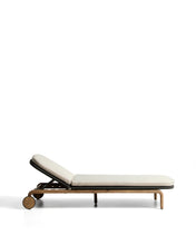 Load image into Gallery viewer, Alipa sun lounger in FSC 100% solid acacia wood and dark grey rope cord