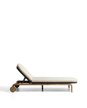 Load image into Gallery viewer, Alipa sun lounger in FSC 100% solid acacia wood and dark grey rope cord - image 2