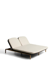 Load image into Gallery viewer, Alipa double sun lounger in FSC 100% solid acacia wood and dark grey rope cord