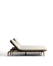 Load image into Gallery viewer, Alipa double sun lounger in FSC 100% solid acacia wood and dark grey rope cord - image 3