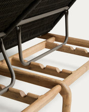 Load image into Gallery viewer, Alipa double sun lounger in FSC 100% solid acacia wood and dark grey rope cord - image 8