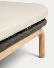 Load image into Gallery viewer, Alipa double sun lounger in FSC 100% solid acacia wood and dark grey rope cord - image 9