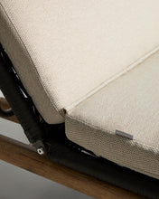Load image into Gallery viewer, Alipa double sun lounger in FSC 100% solid acacia wood and dark grey rope cord - image 12