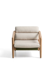 Load image into Gallery viewer, Menfi armchair in solid acacia wood and green rope cord FSC 100%
