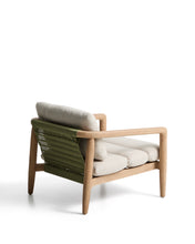 Load image into Gallery viewer, Menfi armchair in solid acacia wood and green rope cord FSC 100% - image 4