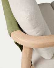 Load image into Gallery viewer, Menfi armchair in solid acacia wood and green rope cord FSC 100% - image 8