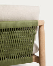 Load image into Gallery viewer, Menfi armchair in solid acacia wood and green rope cord FSC 100% - image 10