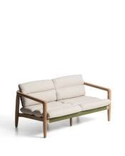 Load image into Gallery viewer, Menfi 2-seater sofa in solid acacia wood and green rope cord 136 cm FSC 100% - image 2