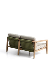 Load image into Gallery viewer, Menfi 2-seater sofa in solid acacia wood and green rope cord 136 cm FSC 100% - image 3