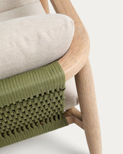 Load image into Gallery viewer, Menfi 2-seater sofa in solid acacia wood and green rope cord 136 cm FSC 100% - image 8