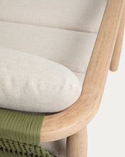 Load image into Gallery viewer, Menfi 2-seater sofa in solid acacia wood and green rope cord 136 cm FSC 100% - image 10