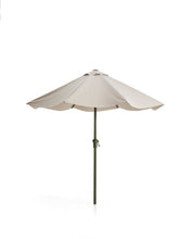 Load image into Gallery viewer, Milna beige parasol with central pole and green steel structure Ø300cm - image 2