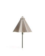 Load image into Gallery viewer, Milna beige parasol with central pole and green steel structure Ø300cm - image 6