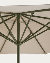 Load image into Gallery viewer, Milna beige parasol with central pole and green steel structure Ø300cm - image 12
